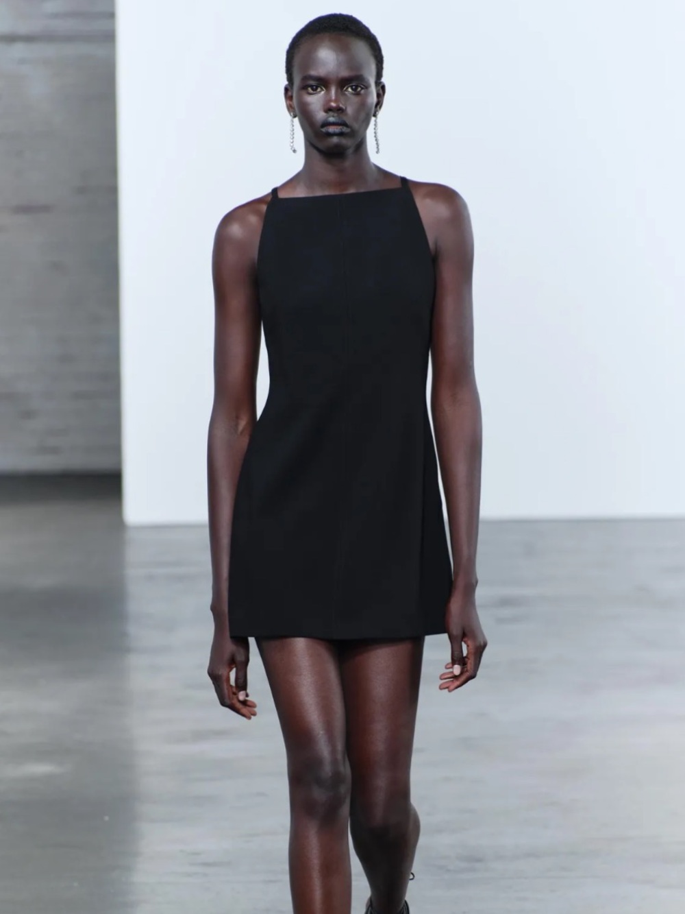 Zara Shift Mini Dress Black S - Picture 1 of 5